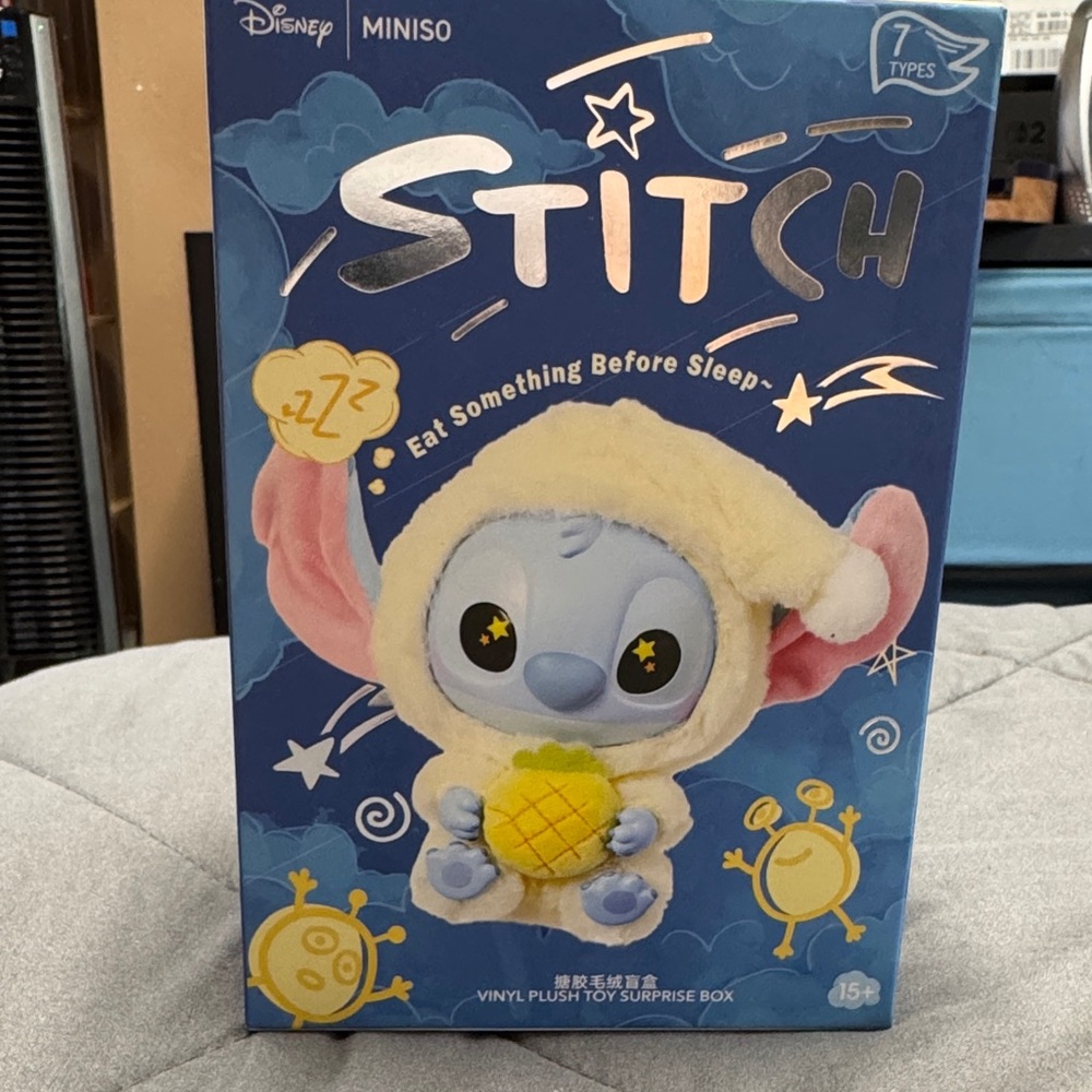 Disney Miniso Stitch Plush Toy - Blue and Cream